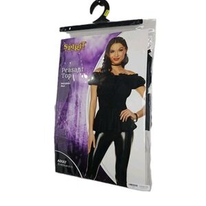 Spirit Halloween Women's Black Off Shoulder Peasant Top‎ Pirate Costume New